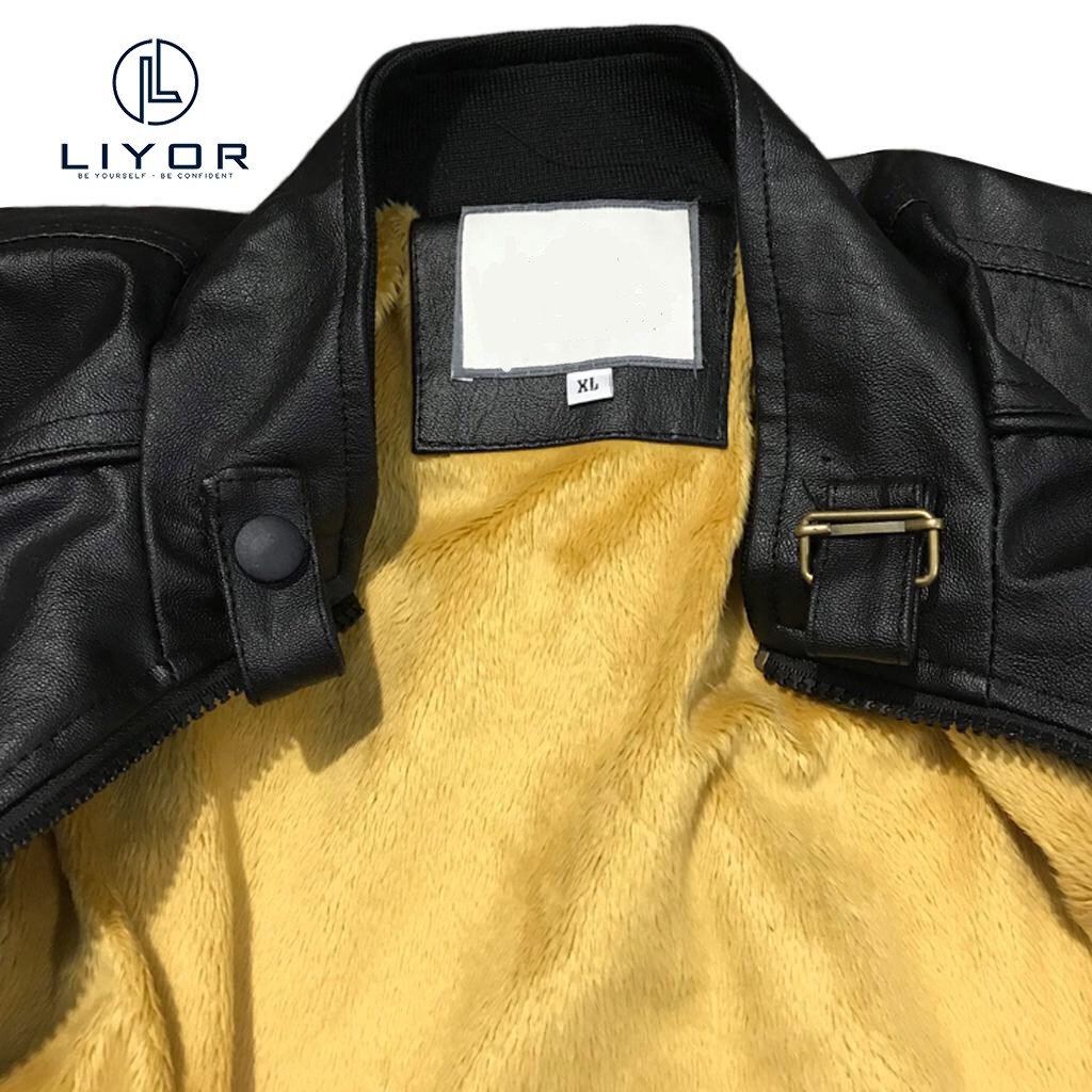 Áo khoác da có lót lông cá tính phù hợp với dáng người dưới 85kg - Liyor - PAKD3027