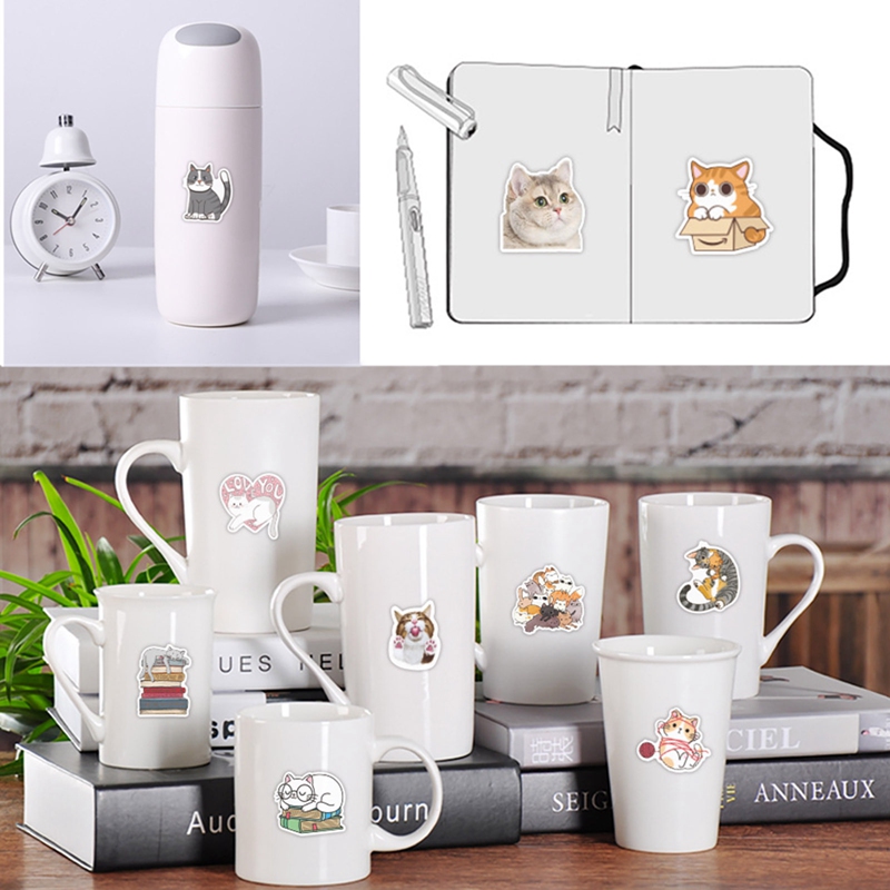 Tmdbyx Set 50 Miếng Dán Hình Mèo Dễ Thương Dùng Để Trang Trí