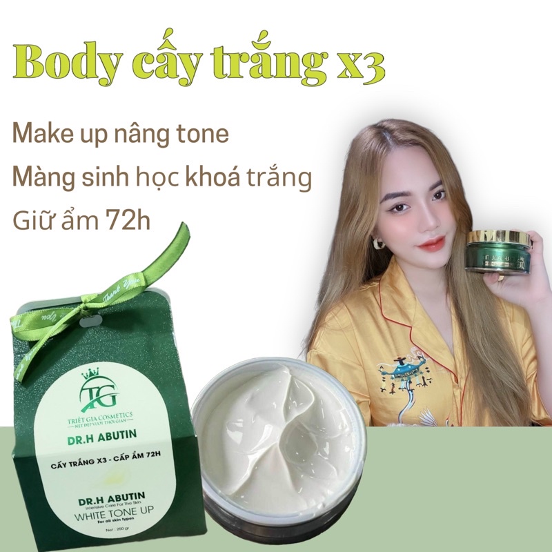 Kem body cấy trắng sinh học x3 ABUTIN - make up da siêu trắng