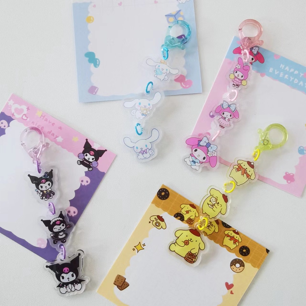 SANRIO Móc Khóa Hoạt Hình Kuromi Melody Cinnamoroll Đáng Yêu