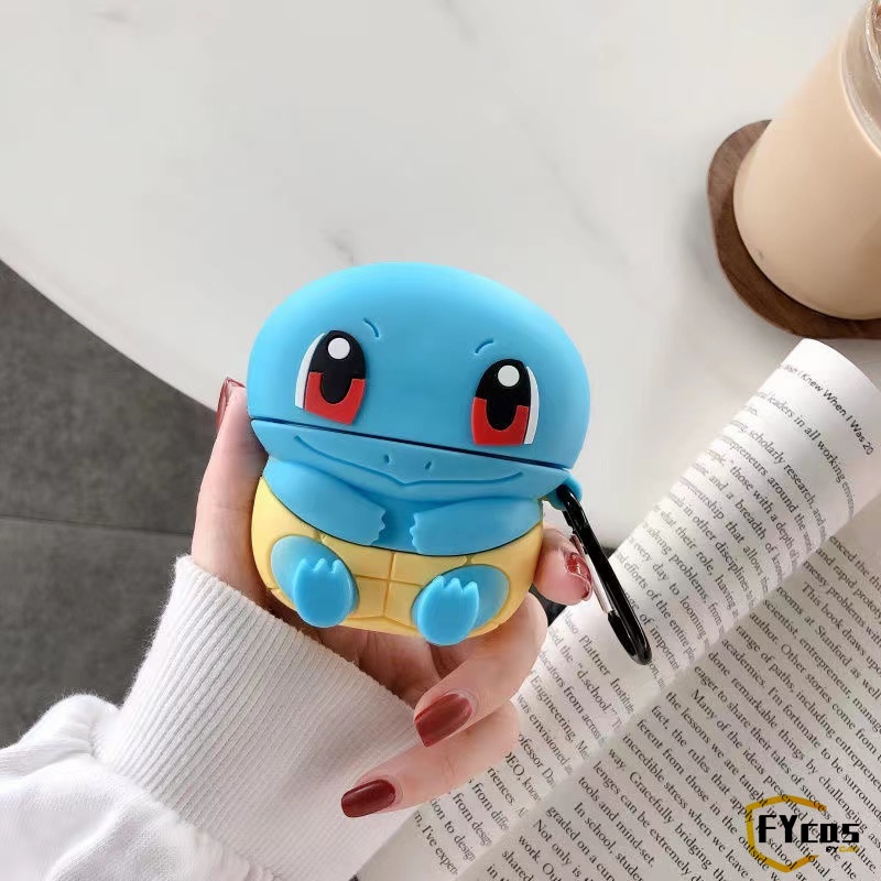 Vỏ Bảo Vệ Hộp Sạc Tai Nghe Airpod 1 2 3 Pro Bằng Silicon Mềm Hình Quả Bóng Poke Ball 3D Sáng Tạo Chống Sốc