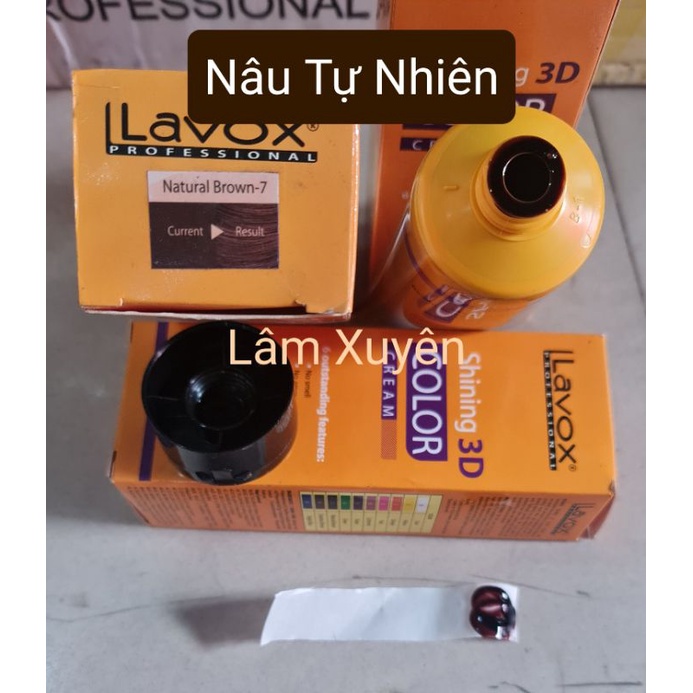 Nhuộm 3D phủ bóng màu Lavox pha hóa chất  dập duỗi, uốn  pha trực tiếp chén nhuộm bóng sáng màu phủ lụa không khô tóc.