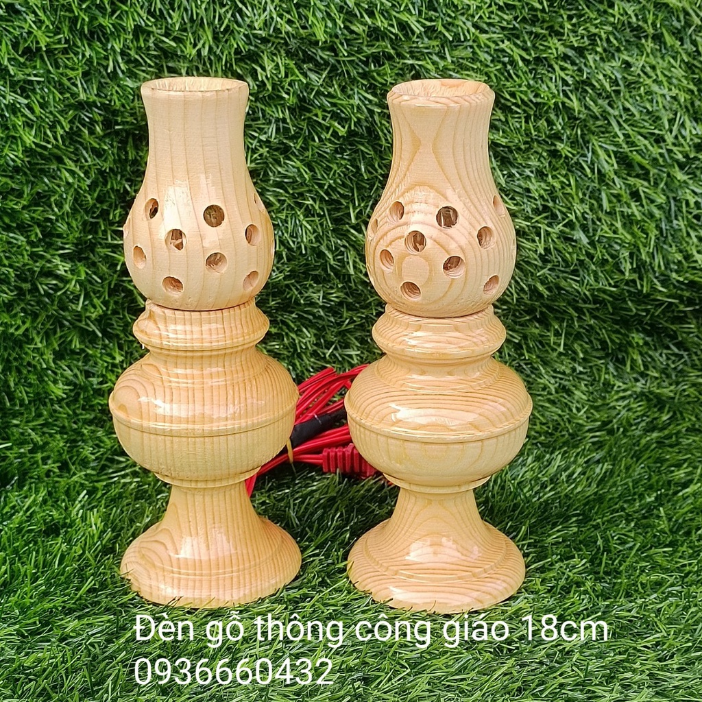 ĐÈN THỜ GỖ THÔNG 18CM QUÀ TẶNG CÔNG GIÁO