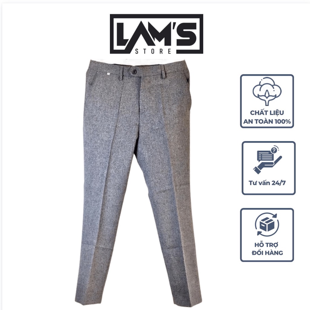 Quân âu xám tiêu LAM'S STORE,quần tây nam chất vải cotton  ống côn co giãn body