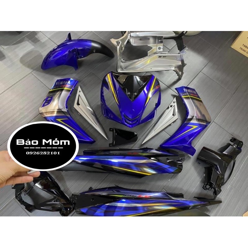 Dàn áo exciter 2010 xanh đen bạc tem crome kèm sẵn tem