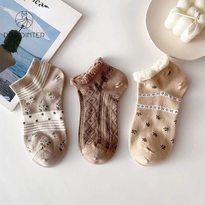 Vớ Cotton Cổ Thấp Thoáng Khí In Họa Tiết Gấu Hoạt Hình Dễ Thương Phong Cách Hàn Quốc Thời Trang Xuân Hè Cho Nữ