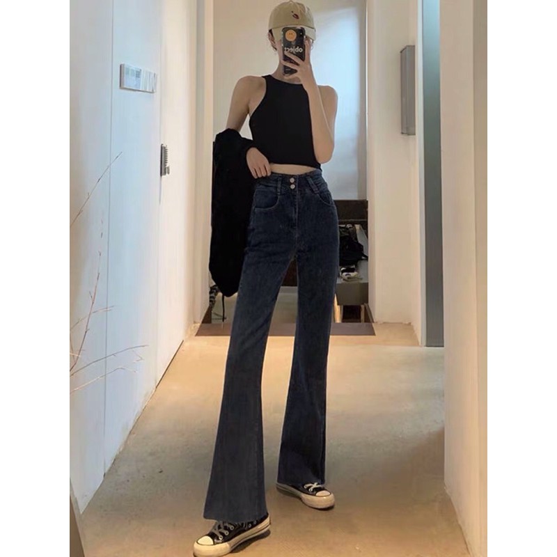 [Mã WASTMAY giảm 15% tối đa 30K đơn 150K] [ORDER+ẢNH THẬT Quần bò jean cạp cao ống rộng loe Ulzzang basic tôn dáng | BigBuy360 - bigbuy360.vn
