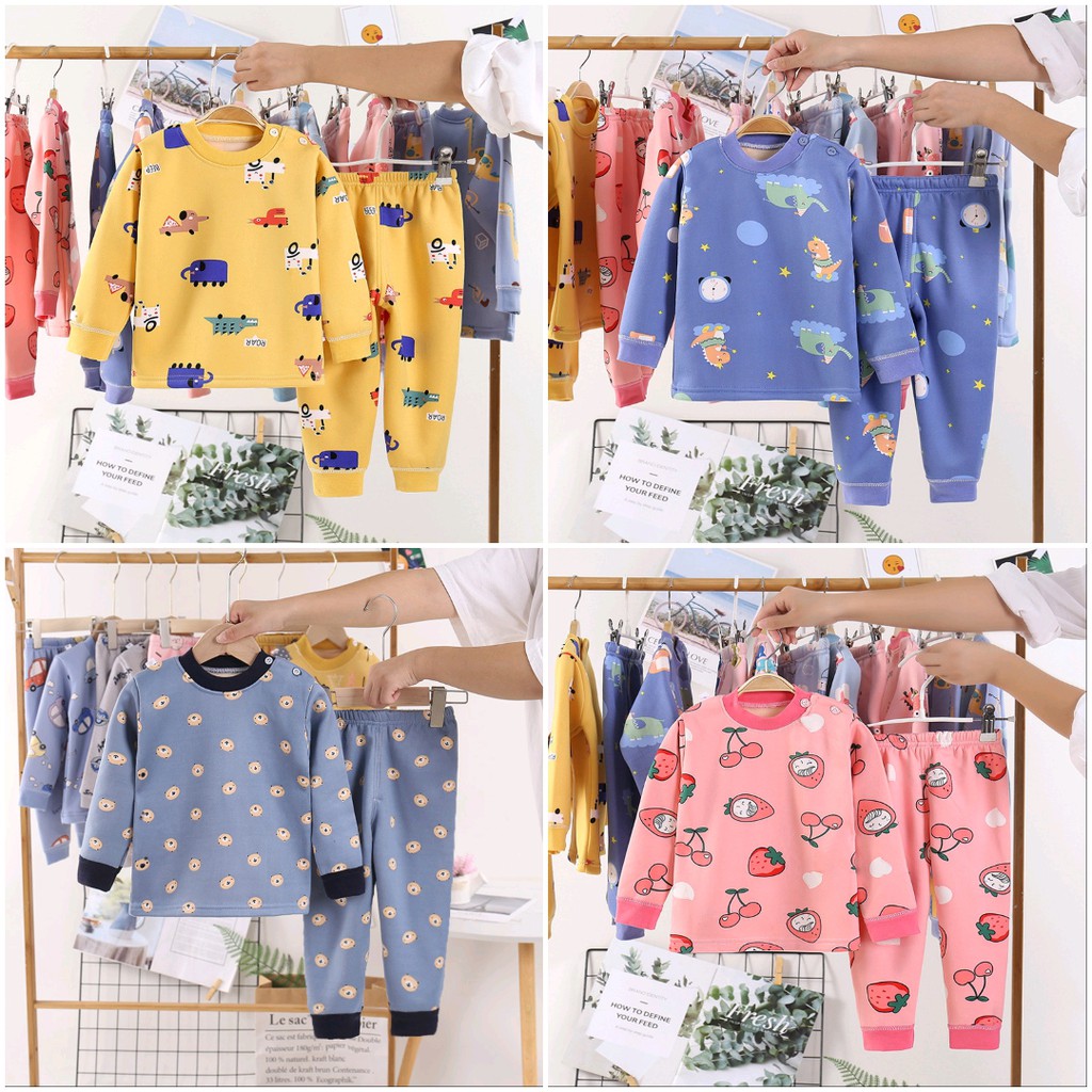 Bộ nỉ béBộ thu đông lót bông Quảng Châu cho bé trai/gáiLink 2
