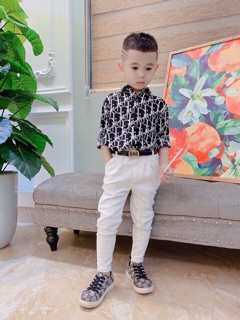 sơ mi dior cao cấp cho bé
