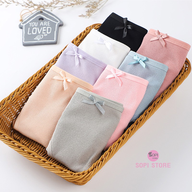 Quần lót nữ cotton cao cấp kẻ sọc một màu, quần lót cotton kháng khuẩn mỏng nhẹ thoáng khí QLH79 - Sopi Store | BigBuy360 - bigbuy360.vn