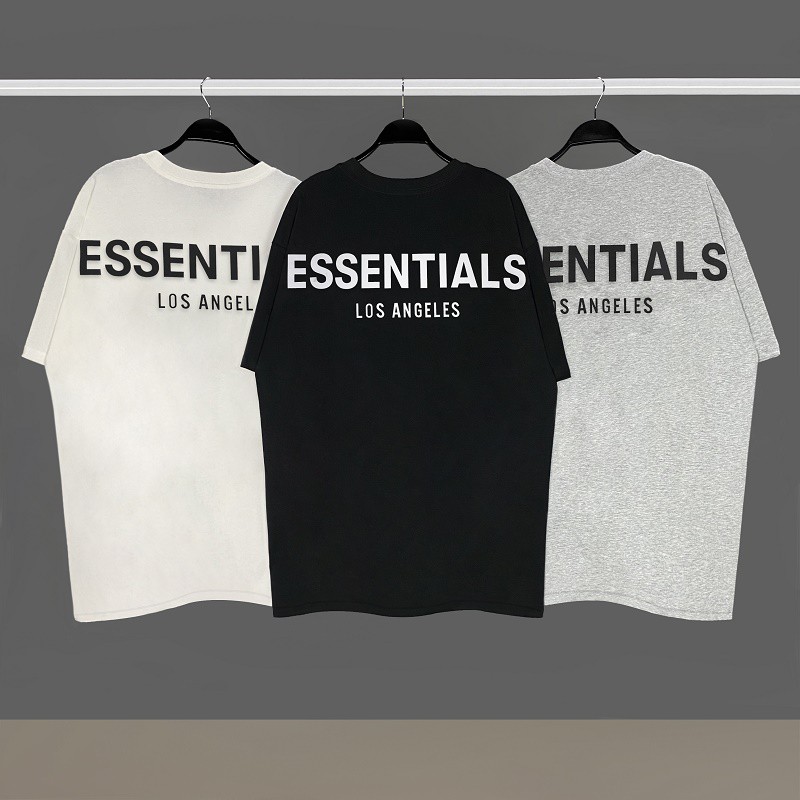 FEAR OF GOD FOG ESSENTIALS Wide Neck T-shirt With Short Sleeve Reflective Pattern 3m Unique