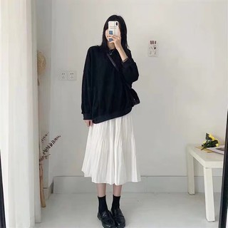 Set áo len+ chân váy xếp ly