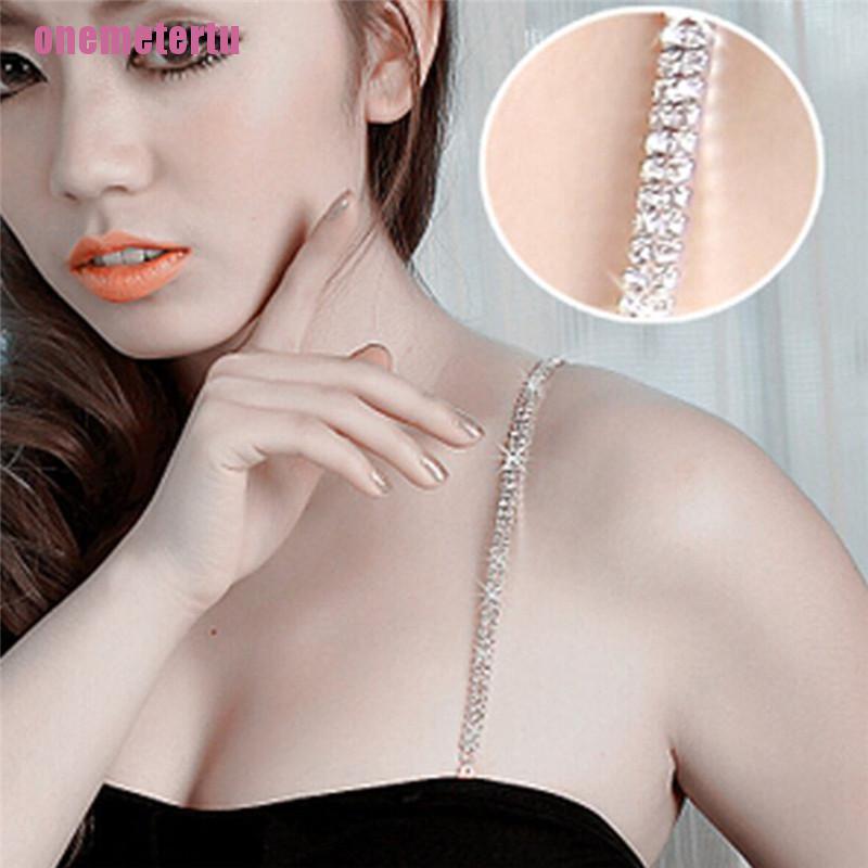 [ONE] 1 Cặp Dây Áo Ngực 1 / 2 Đính Đá Pha Lê Gợi Cảm