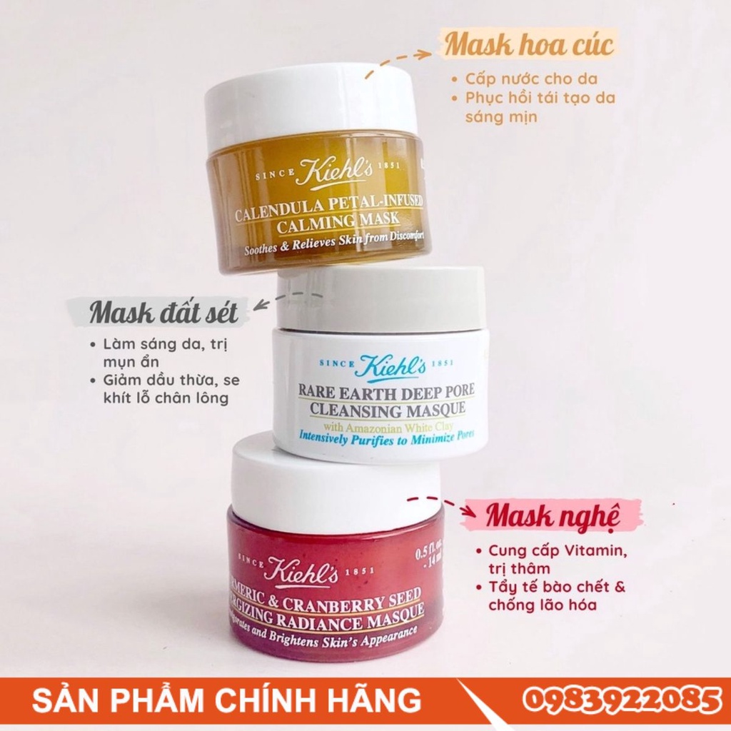 Mặt nạ Kiehls mini Turmeric & Cranberry Seed Energizing & Radiance Masque minisize