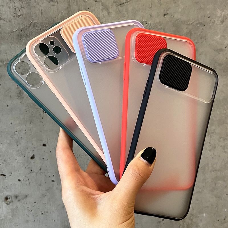 Ốp điện thoại TPU trong suốt có thanh trượt bảo vệ camera cho iPhone 11 Pro MAX i7 i8 Plus XR XS MAX SE 2020 | BigBuy360 - bigbuy360.vn