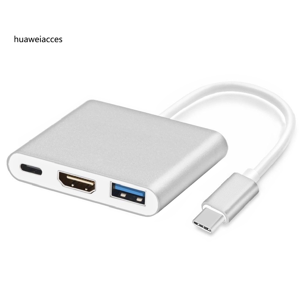 Bộ Chuyển Đổi Hua 3 Trong 1 Usb 3.1 Type C Sang 4k Hdmi-Compatible Usb 3.0 Hub | BigBuy360 - bigbuy360.vn