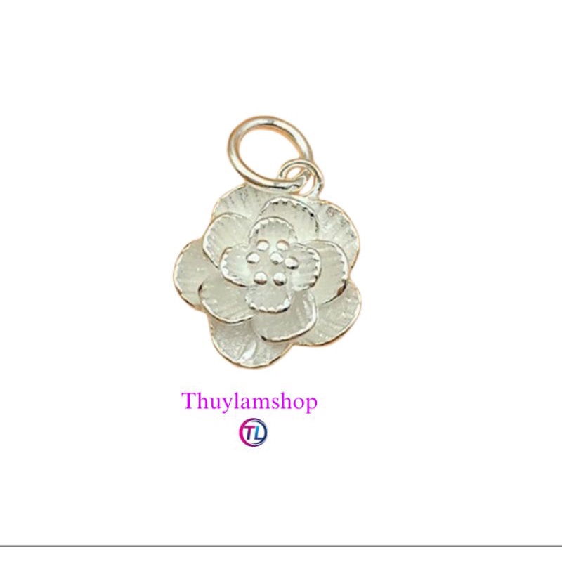 Charm bông hoa bạc s925 vĩnh viễn bảo hành bạc