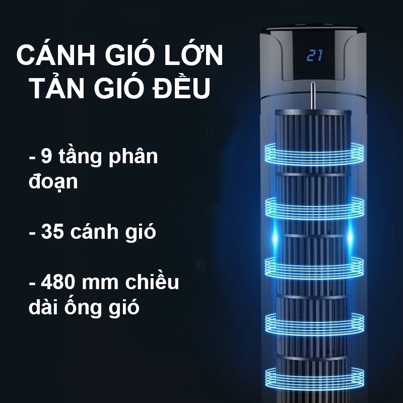 QUẠT THÁP ĐIỀU HÒA CY SF06 - Quạt điều hòa cây mát lạnh, ít ồn, mát mẻ, gọn nhẹ, TẶNG 8 CHAI ĐÁ KHÔ [M18]