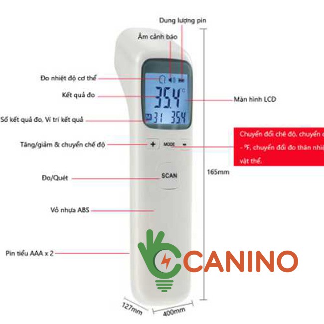 Nhiệt kế Hồng Ngoại FREE SHIPNhiệt Kế Hồng Ngoại Đo Nhiệt Độ Cho Bé Thermometer CK-T1502