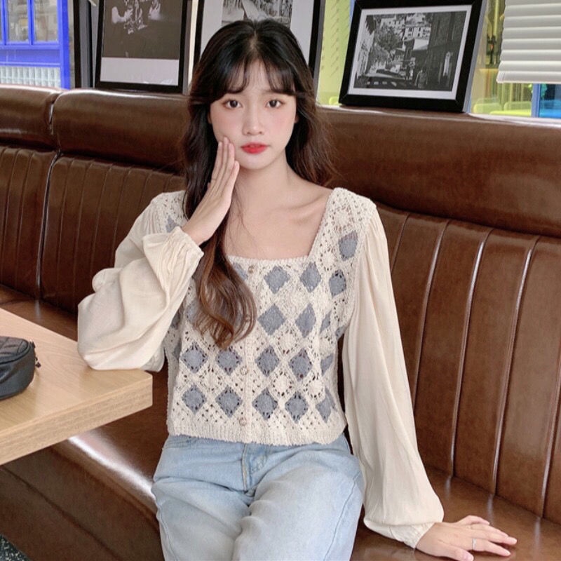 Áo kiểu BH chất chiffon tay dài dáng rộng thời trang mùa thu cao cấp cho phái nữ