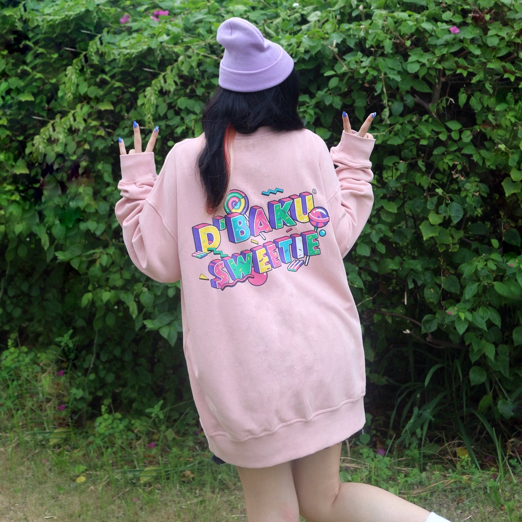 Áo Sweatshirt nỉ tay dài D'BAKU SWEETIE (Tặng kèm túi Tote)
