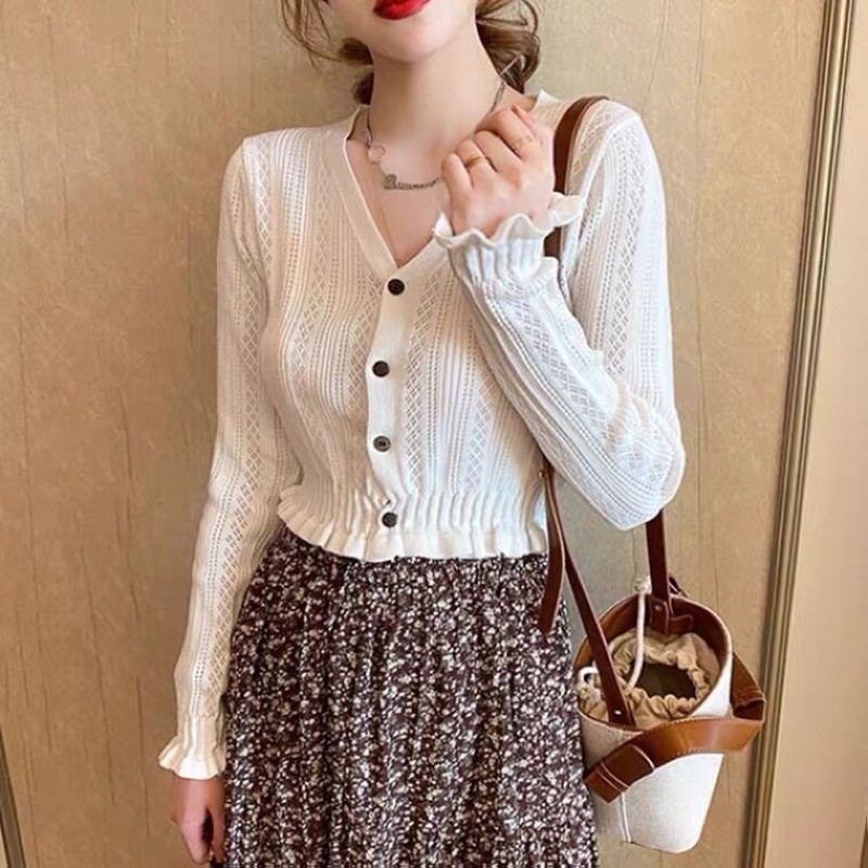 Áo Cadigan Len Mỏng Tay Bèo Dáng Ngắn Nhiều Màu | BigBuy360 - bigbuy360.vn