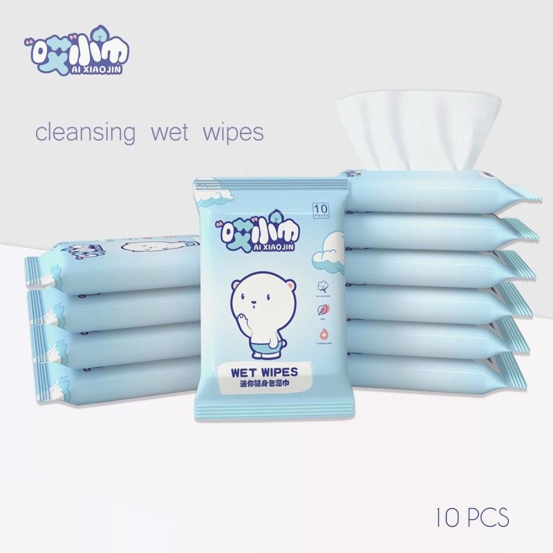 Túi 10 miếng khăn giấy ướt