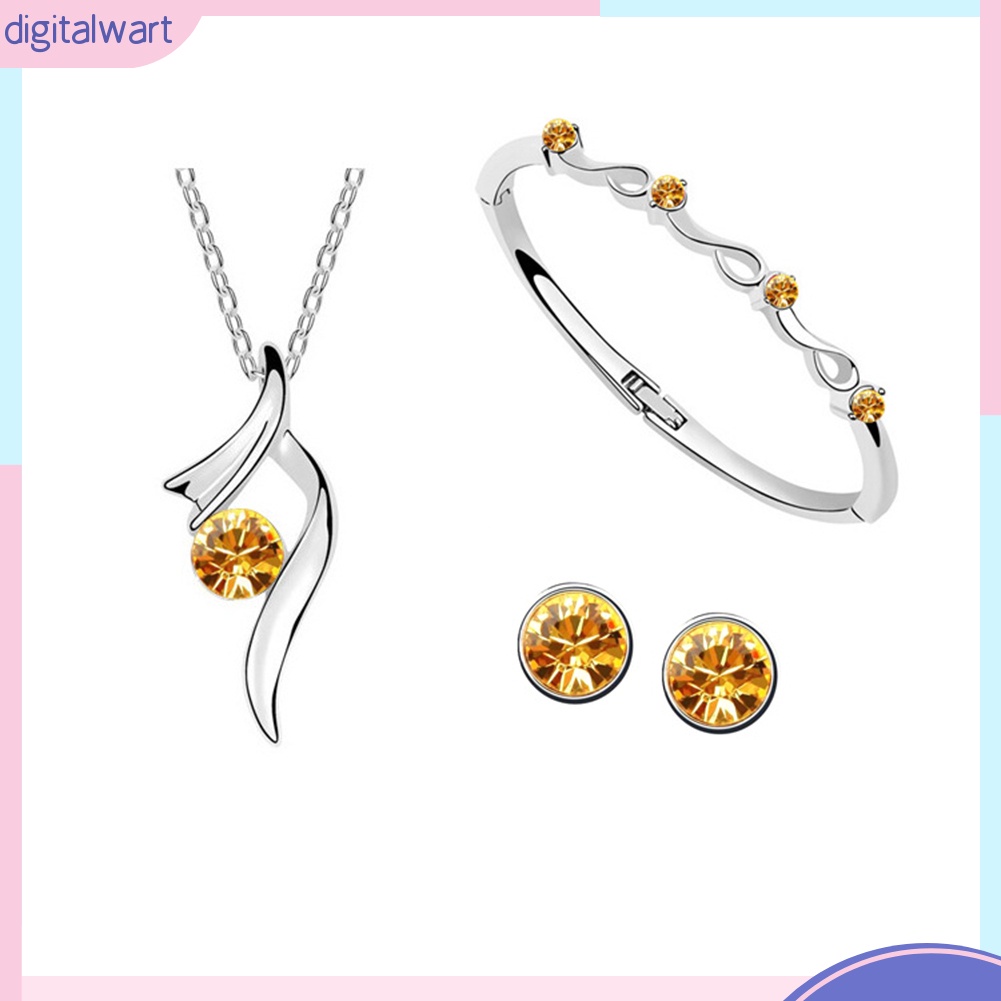 Bộ trang sức mạ bạc đính đá sang trọng dành cho nữ