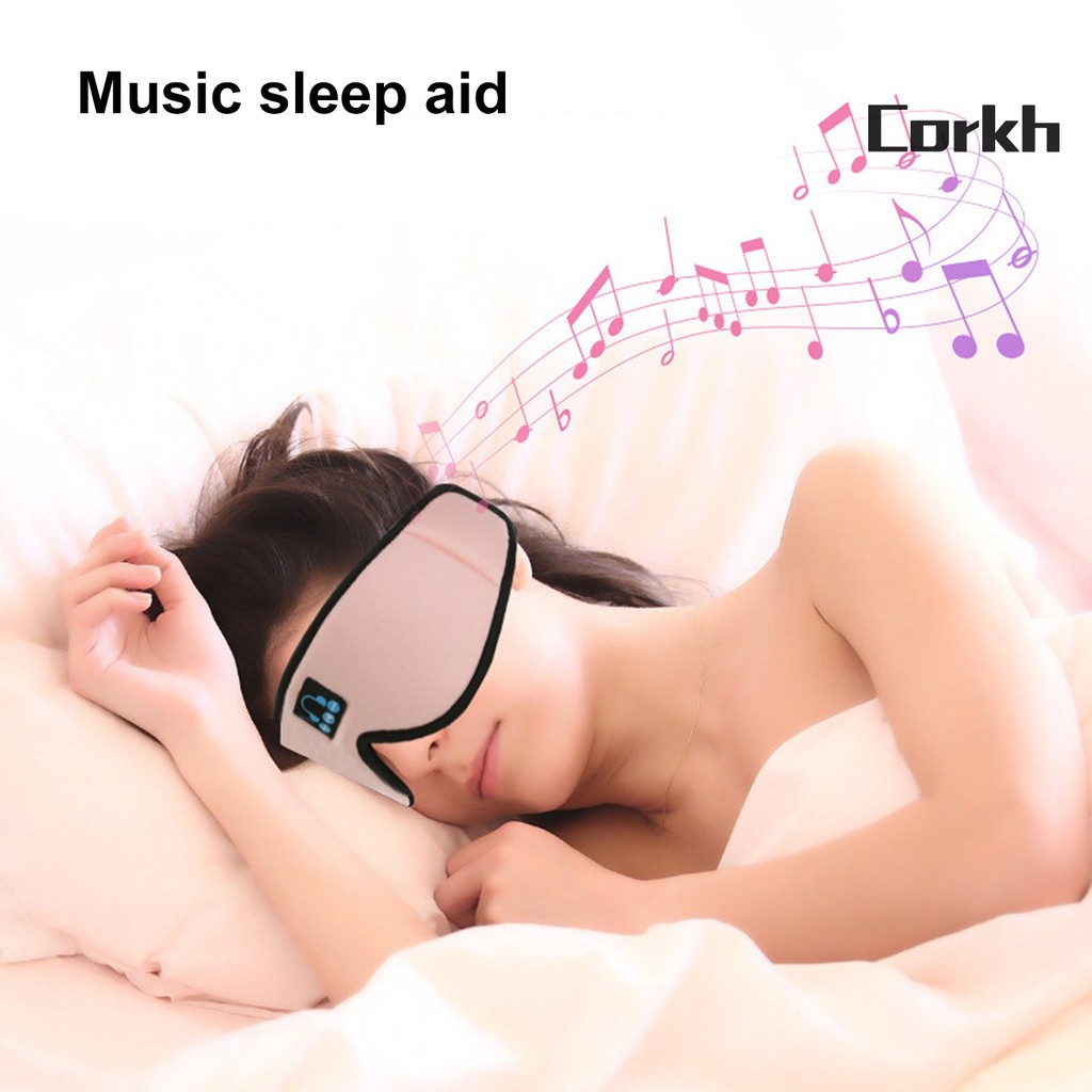 corkh Bluetooth 5.0 Headset Wireless Music Sleep Aid Shading 3D Soft Sleep Eye Cover