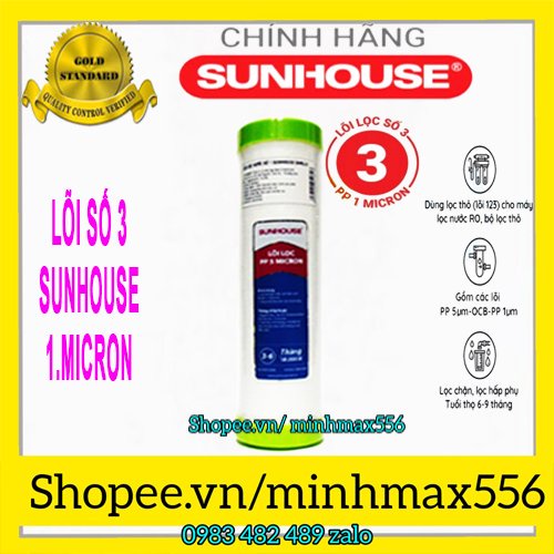 COMBO 4 LÕI LỌC SUNHOUSE SỐ 1123 - GỒM 2 SỐ 1; 1 SỐ 2; 1 SỐ 3