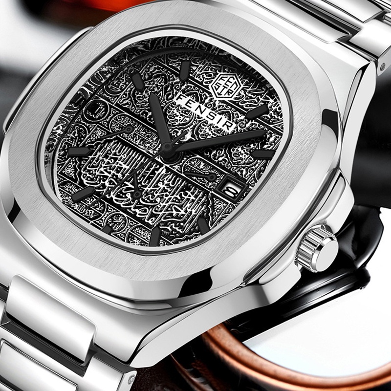 Đồng hồ nam chính hãng cao cấp chống nước đẹp dây thép hợp kim 316L mặt vuông thời trang W16