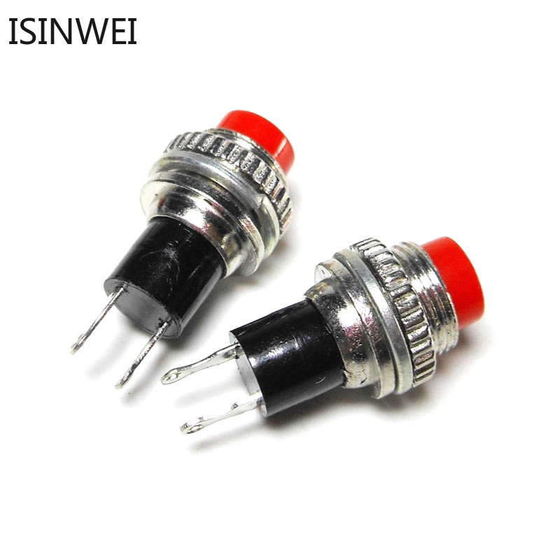 Set 5 nút công tắc không khóa màu đỏ tự đặt lại DS-314 10mm tiện lợi
