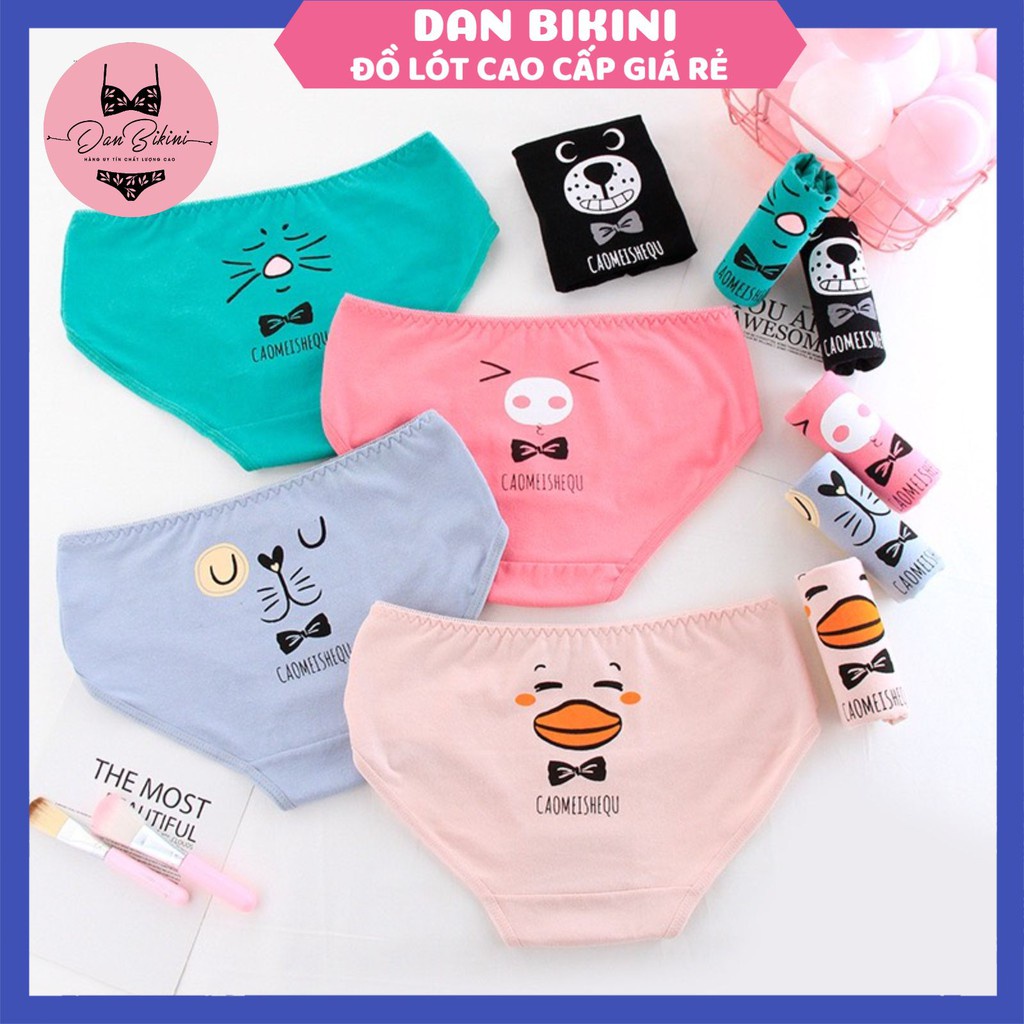 Quần Lót Nữ cotton dễ thương gợi cảm mỏng mát co dãn in hình hoạt hình mã L105
