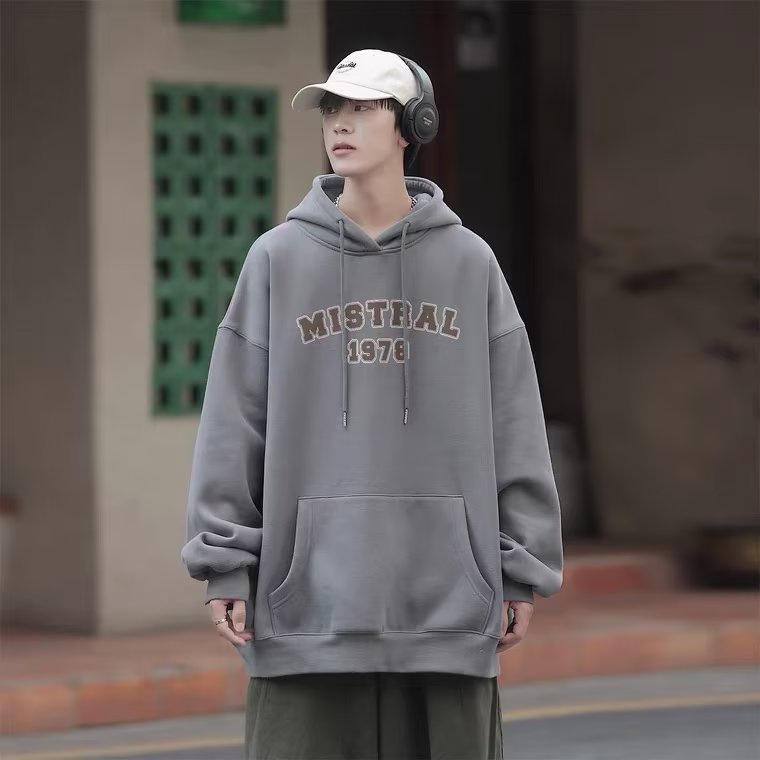Áo Hoodie Thể Thao Dáng Rộng In Chữ Thời Trang Hàn Quốc Cho Nam