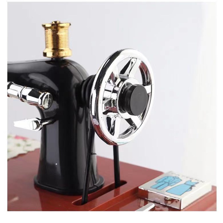 Hộp âm nhạc máy may phục cổ, music box, hộp âm nhạc, mô hình máy may, quà lưu niệm, quà tặng, đồ trang trí cổ điển