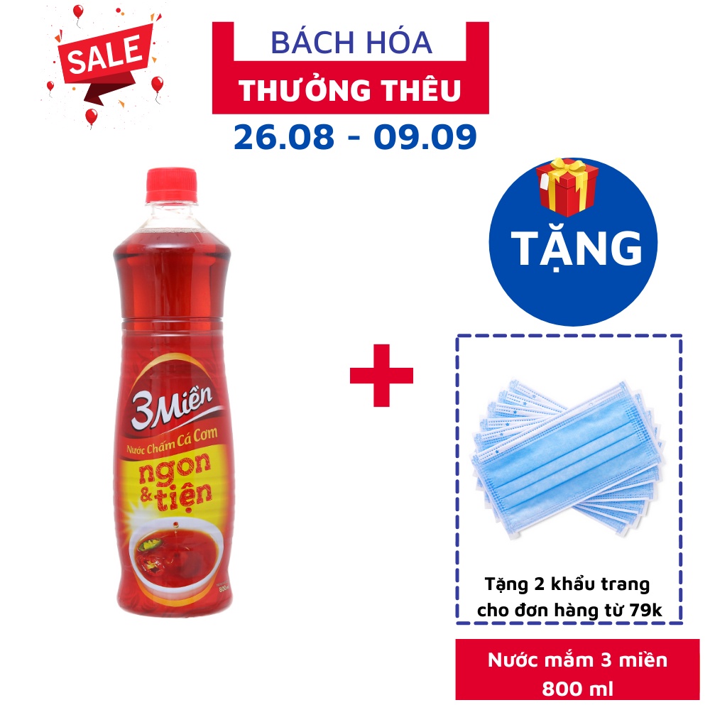 Nước mắm cá cơm 3 miền chai 800ml