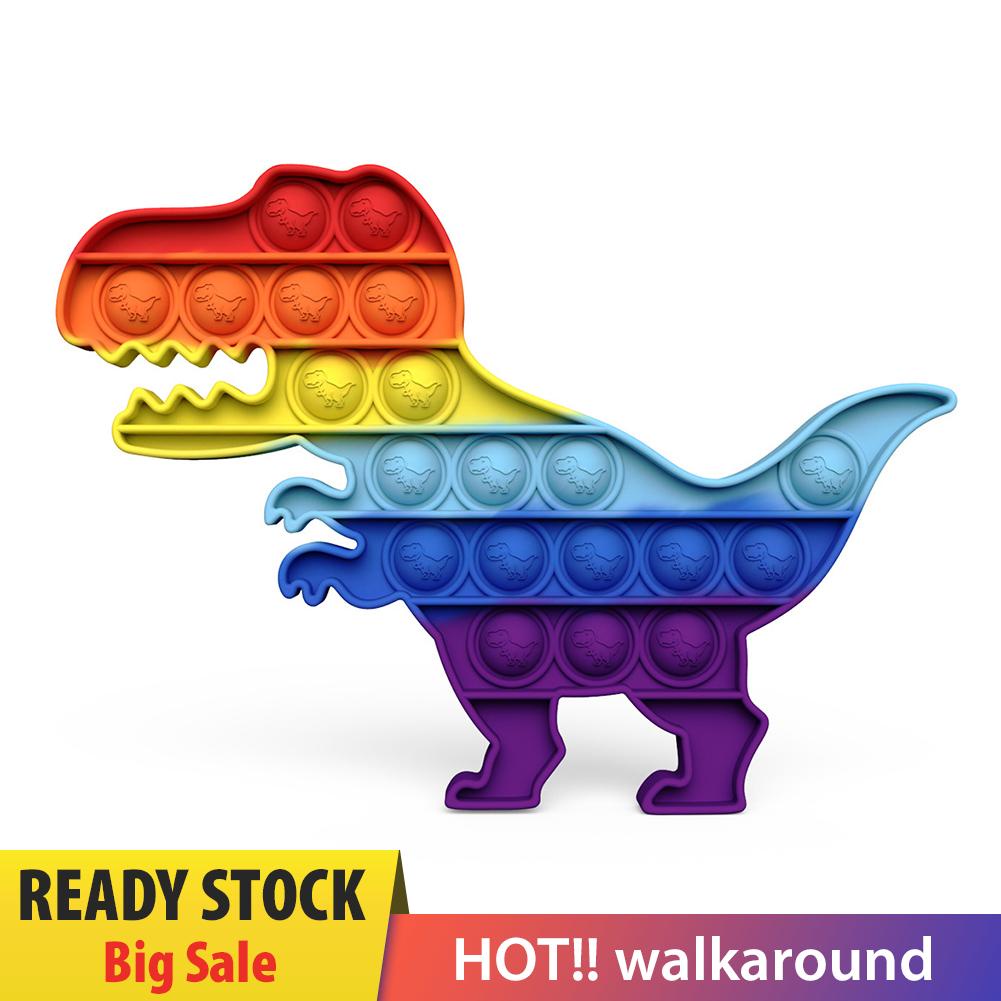 Đồ Chơi Bóp Bong Bóng Silicone Hình Khủng Long Màu Cầu Vồng Giúp Giảm Căng Thẳng