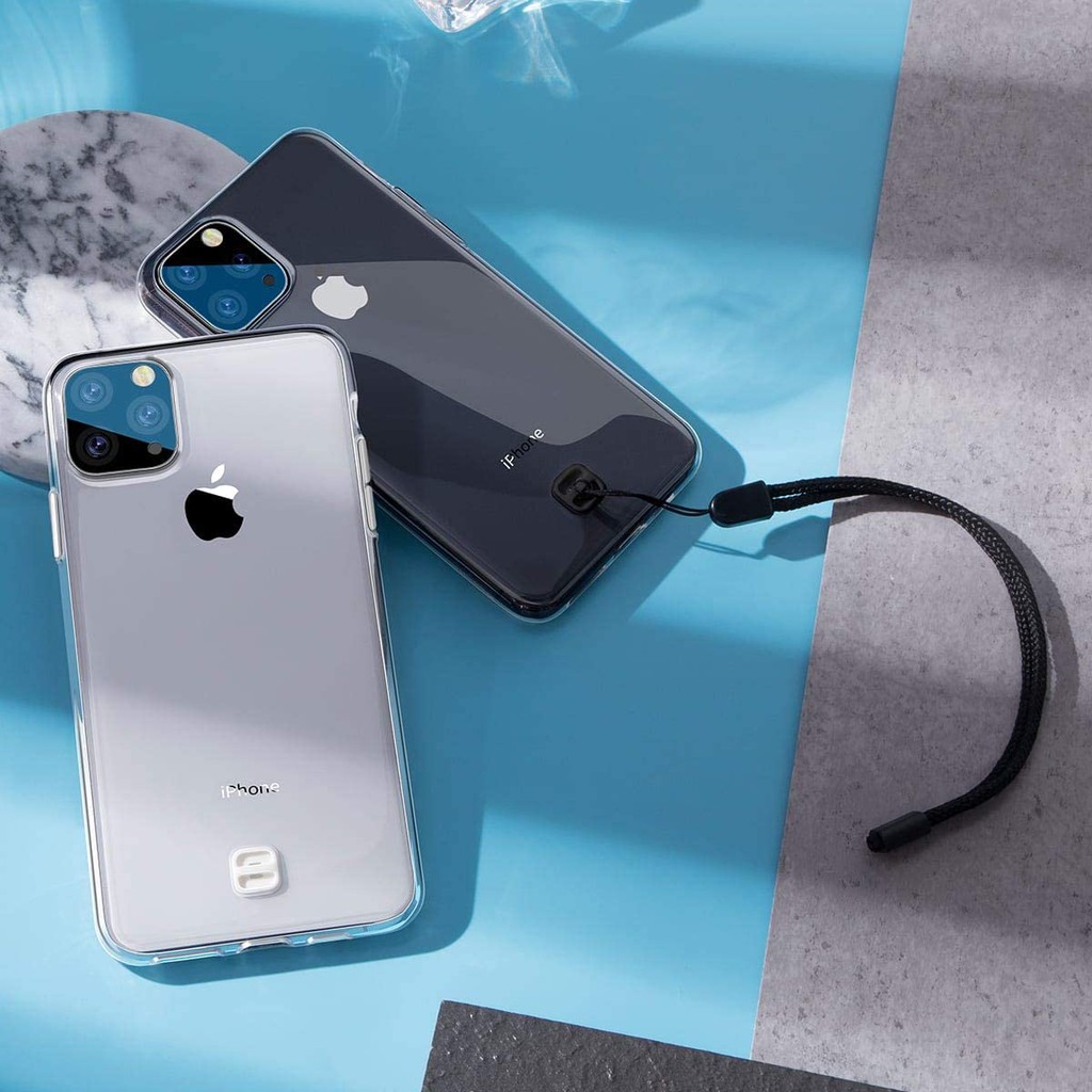 Ốp lưng trong suốt có dây đeo tay chống rớt Baseus Transparent Key Phone Case cho iPhone 11 Series