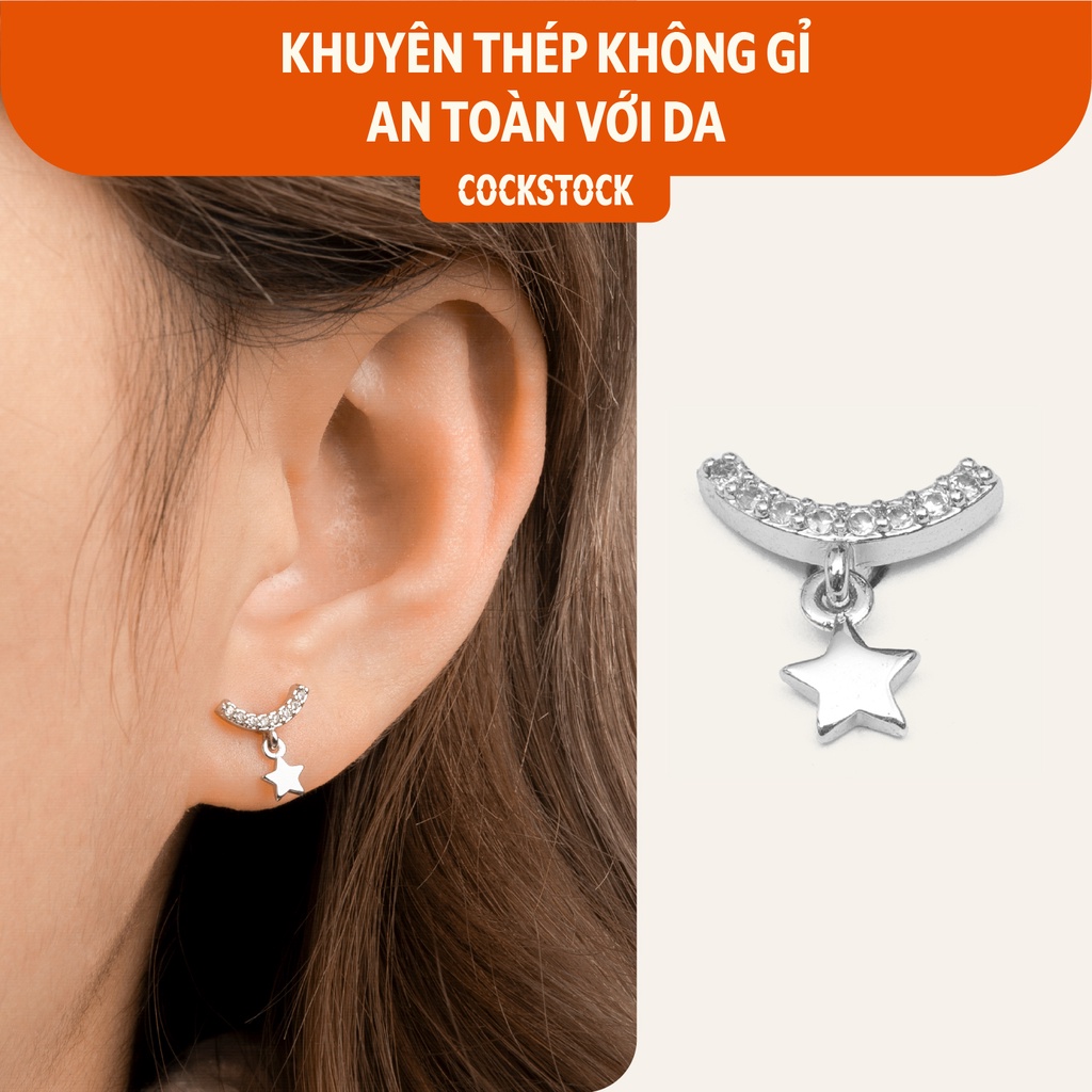 Khuyên tai vòng đá sao thả Chocker Star CockStock