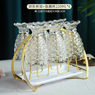 Giá úp cốc bằng inox hình bán nguyệt kèm khay hứng nước