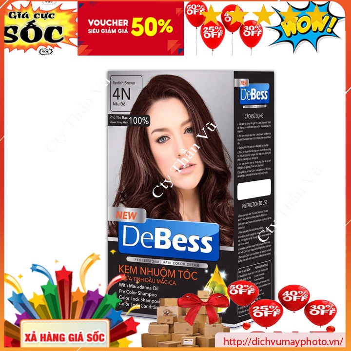 Thuốc nhuộm tóc phủ bạc và màu thời trang chứa tinh dầu DeBess lên màu đẹp chất lượng tốt