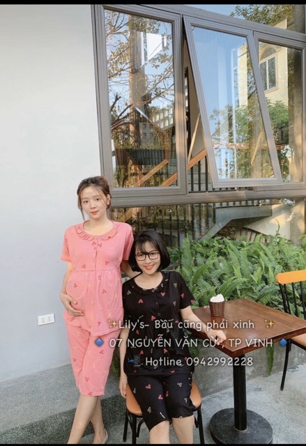 Bộ bầu đồ mặc nhà chất cotton 45-70kg