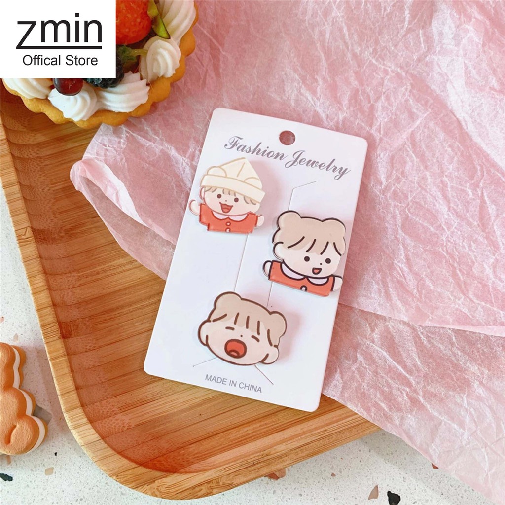 Set 3 huy hiệu cài balo, pin cài áo túi xách Zmin - P034