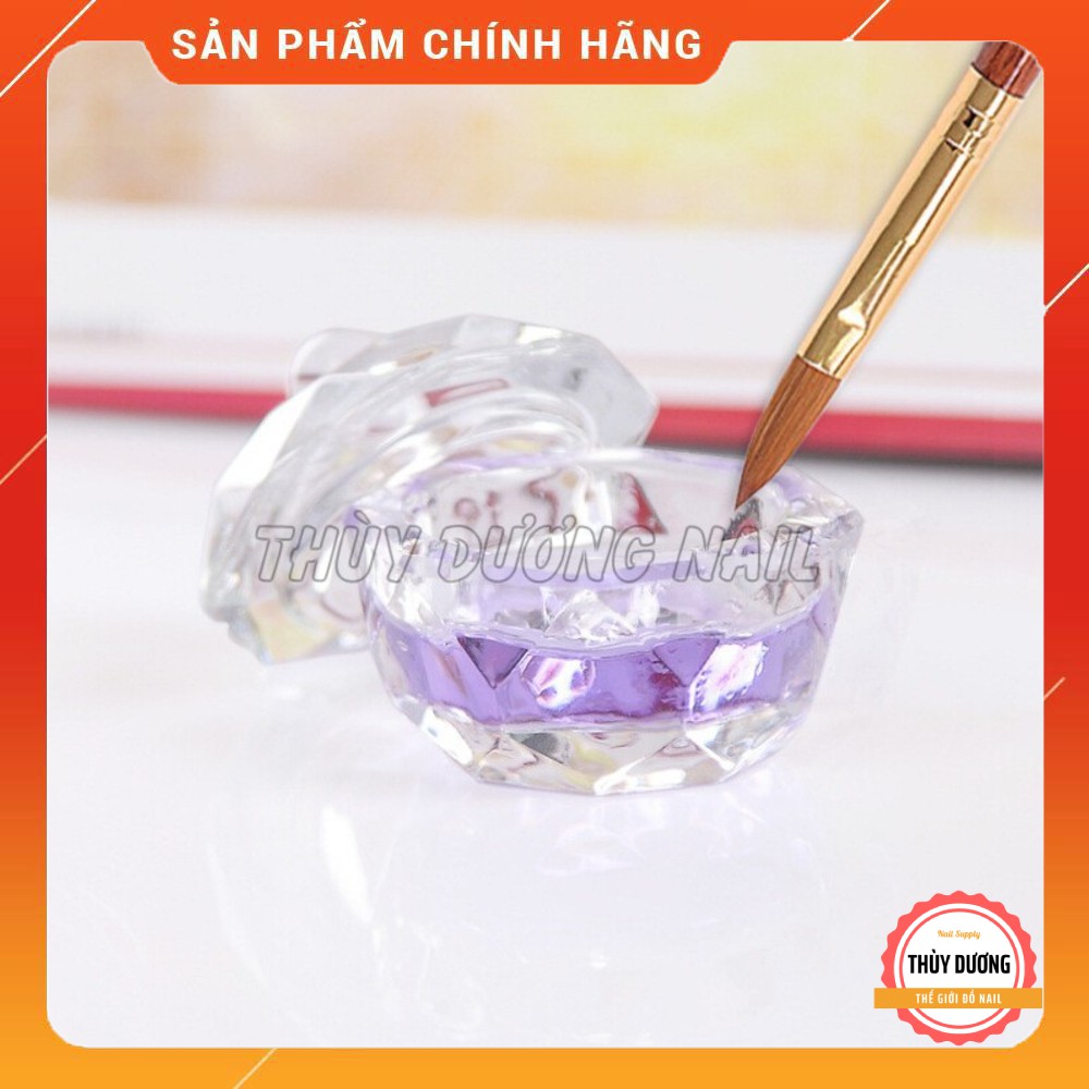 Cốc đựng lưu huỳnh thủy tinh có nắp đậy chuyên dùng làm nail