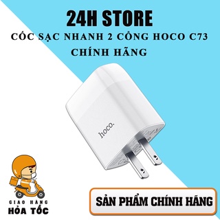 Cốc sạc nhanh 2 cổng hoco c73