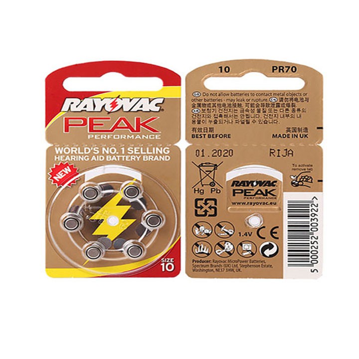 PIN MÁY TRỢ THÍNH RAYOVAC SIZE 10.