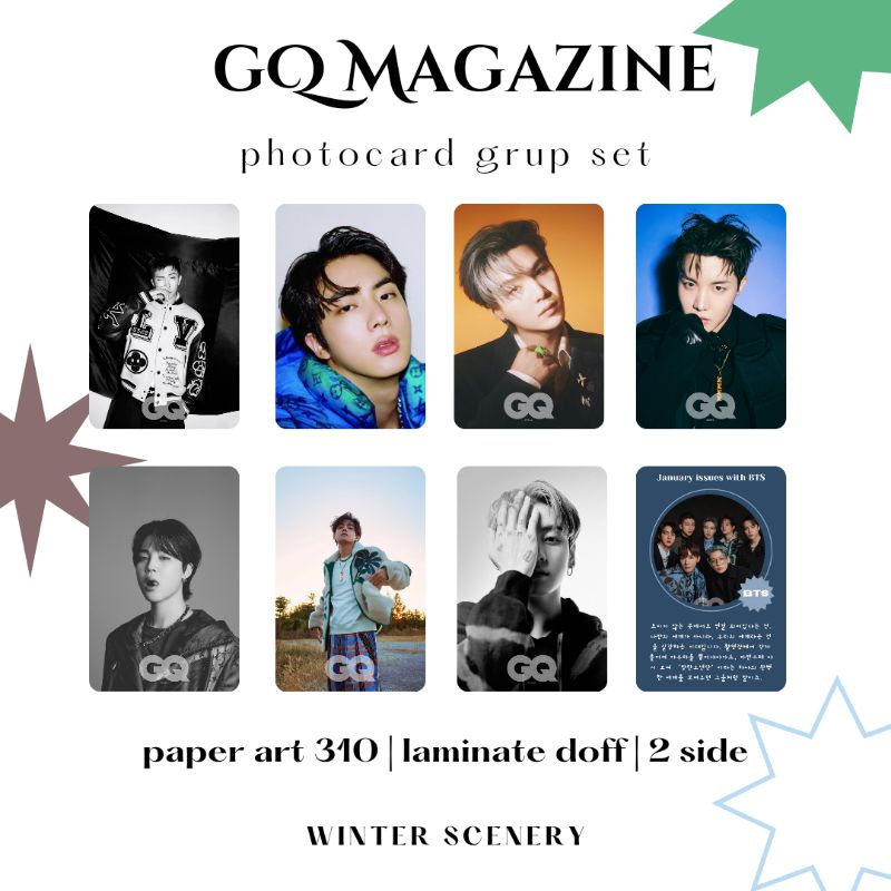 Thẻ Ảnh bts - gq cover mag 2022 Phiên Bản bts