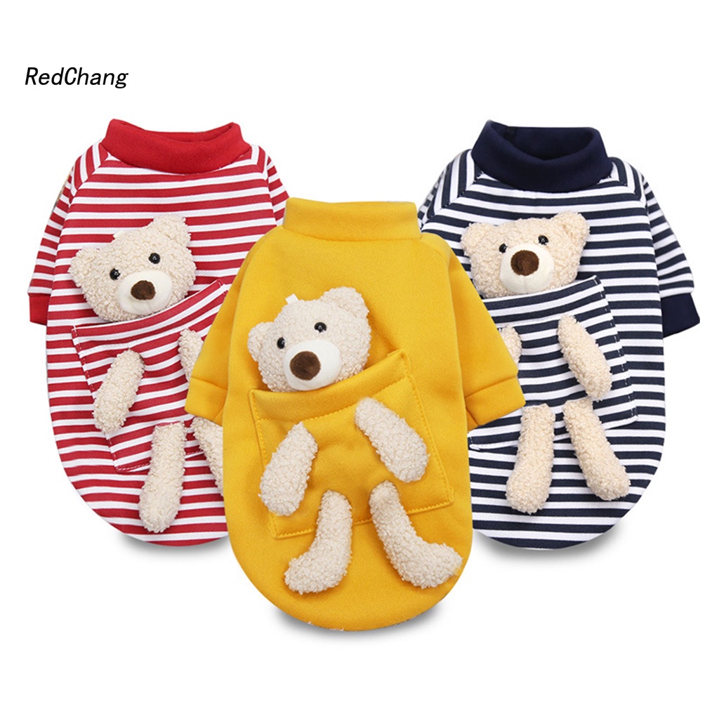 Áo sweater chất vải mềm đính búp bê gấu dễ thương cho cún cưng mặc mùa đông