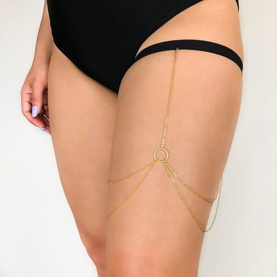 Dây chuyền đeo cơ thể, vòng đeo ngực dạng xích bằng kim loại đính đá lấp lánh trang trí bikini phong cách sexy quyến rũ