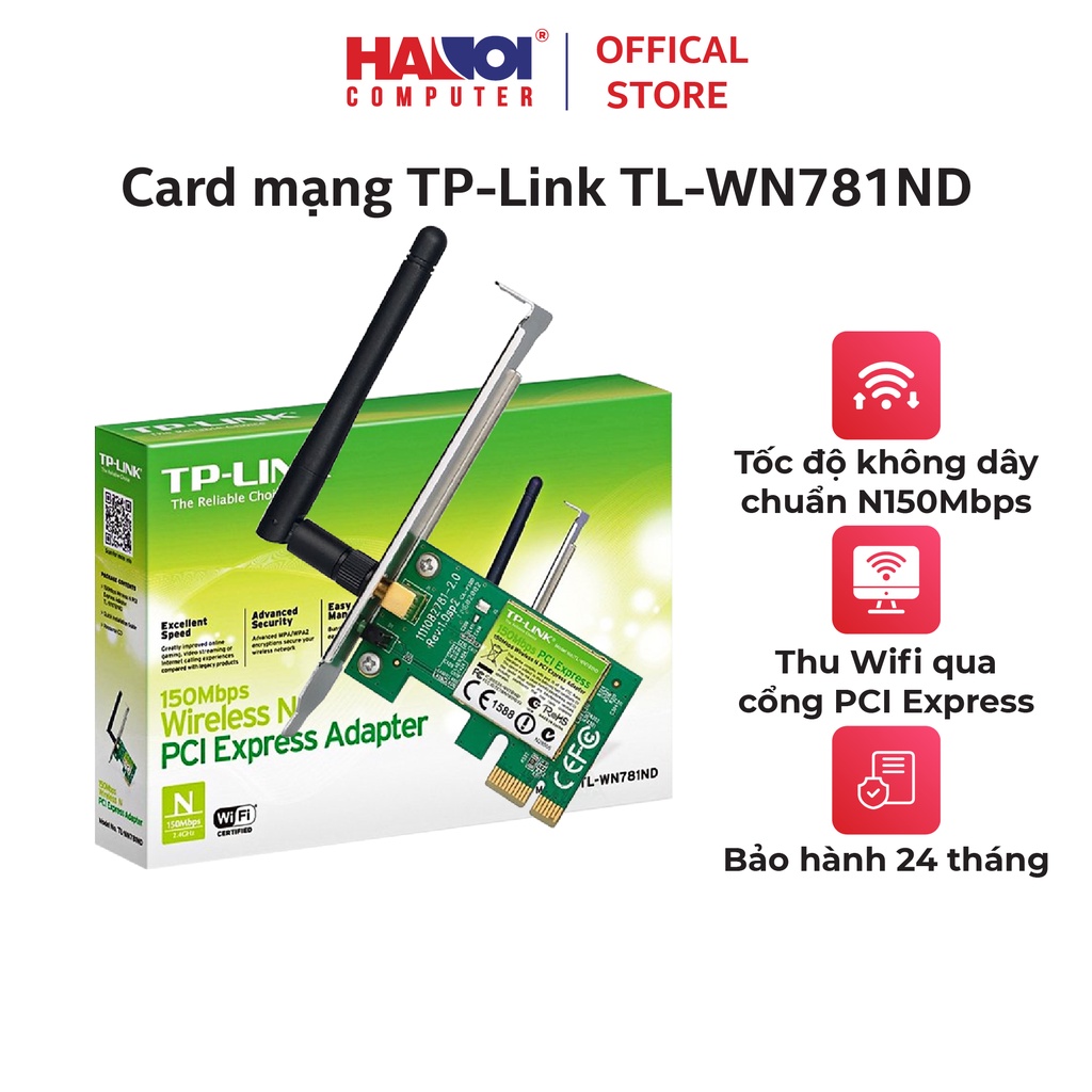 Card mạng không dây PCI Express TP-Link TL-WN781ND Wireless N150Mbps